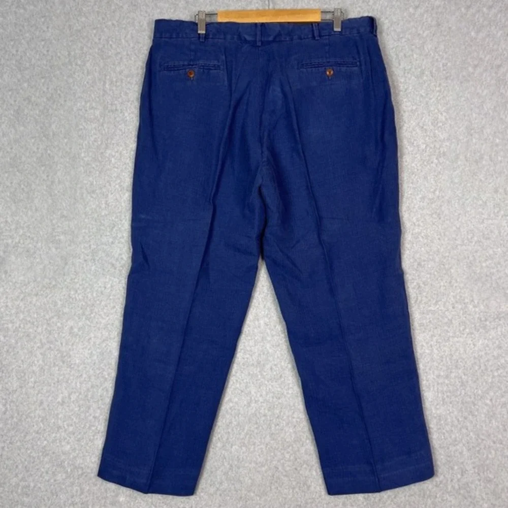 Vintage Polo Ralph Lauren Pants Mens 40x32 (Actual 40x27.5) Linen Silk Pleated